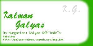 kalman galyas business card